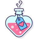 flask,chemical,chemistry,heart,love,valentines day,love and romance,halloween,romance,potion,love potion